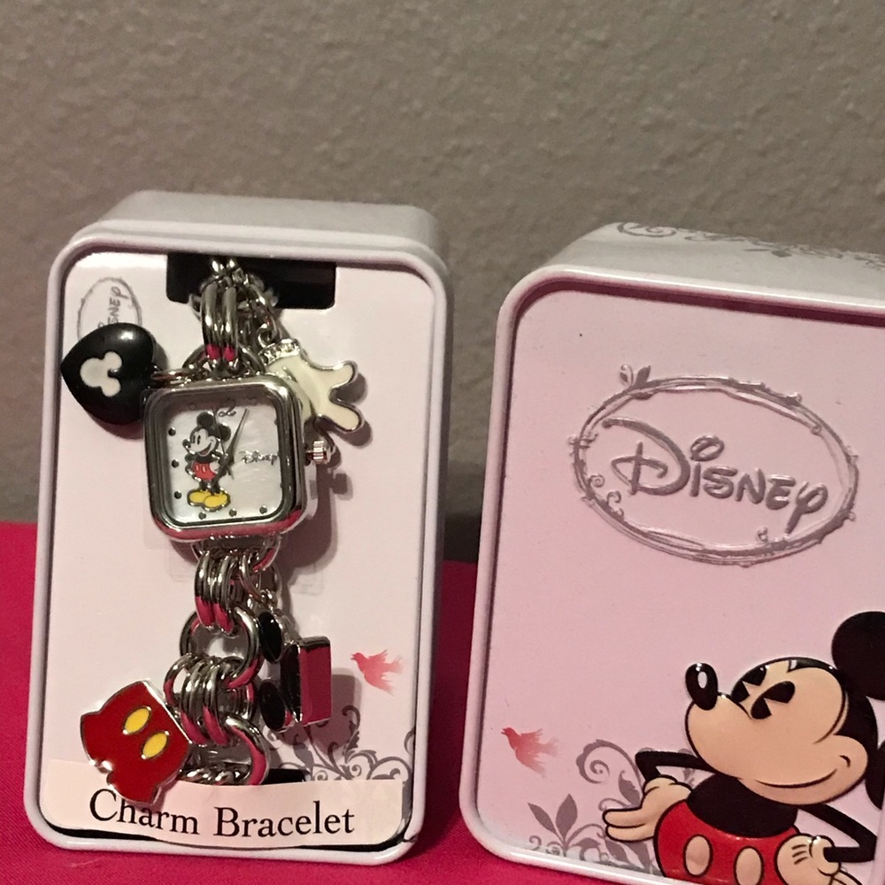 Disney Mickey Mouse Charm Bracket Watch